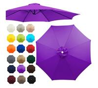Replacement Canopy for 2-3.5m Umbrellas Waterproof & UV-Resistant Top Cover for 6 & 8 Ribs Grey Color (2m 6 Ribs) - Outdoor Shade Solution