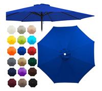 Replacement Canopy for 2-3.5m Umbrellas Waterproof & UV-Resistant Top Cover for 6 & 8 Ribs Grey Color (2m 6 Ribs) - Outdoor Shade Solution