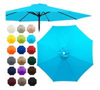 Replacement Canopy for 2-3.5m Umbrellas Waterproof & UV-Resistant Top Cover for 6 & 8 Ribs Grey Color (2m 6 Ribs) - Outdoor Shade Solution