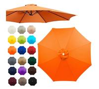 Replacement Canopy for 2-3.5m Umbrellas Waterproof & UV-Resistant Top Cover for 6 & 8 Ribs Grey Color (2m 6 Ribs) - Outdoor Shade Solution