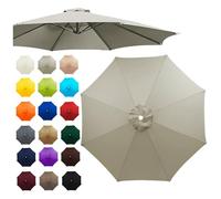 Replacement Canopy for 2-3.5m Umbrellas Waterproof & UV-Resistant Top Cover for 6 & 8 Ribs Grey Color (2m 6 Ribs) - Outdoor Shade Solution