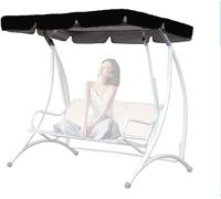 Replacement Canopy for 2 & 3 Seater Garden Swing - Waterproof Windproof Anti-UV Sun Shade Cover Outdoor Hammock Swing Top 56x47x7inch Black