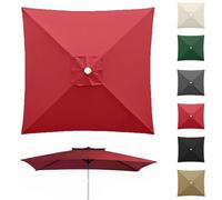 Replacement Canopy for 2x2m & 3x3m Square Umbrellas Waterproof Polyester Sunshade Cover 8-Rib Patio Umbrella Top Red Color (9.8ft x 9.8ft)