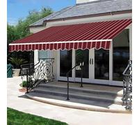 Replacement Canopy for 3/4/5x2m Retractable Awning Waterproof Polyester Fabric Sunshade Cover Outdoor Umbrella Tarp (Red 4x3.0m/13x9.8ft)