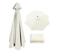 Replacement Canopy for 3.5m Patio Umbrella - UV Resistant Outdoor Parasol Cover Fits 2.0m-3.5m Umbrellas White Fabric 8 Ribs Perfect for Garden and Backyard.
