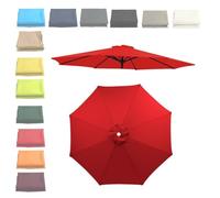 Replacement Canopy for 300cm Patio Umbrella UV 50+ Protective Cover for Table Umbrella Durable Sunshade Fabric for Garden Pool Beach (Red 2m/6.5ft 8 Ribs)
