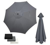Replacement Canopy for 3m Parasol - 6/8 Ribs, Outdoor Garden Umbrella Cover, Gray Canopy for Patio, Beach, Balcony, Courtyard - 10FT Umbrella Shade Solution