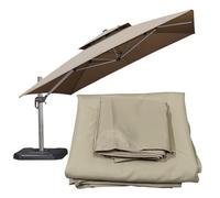 Replacement Canopy for 3x & 2.5x2.5m Offset Patio Umbrella, Square 8 Rib Outdoor Sunshade Cover, Waterproof Awning for Garden, Deck, and Patio