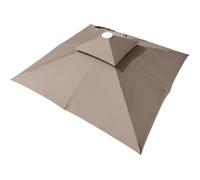Replacement Canopy for 3x3m Offset Umbrella, 8 Rib Patio Umbrella Cover, Sun Shade for Poolside & Garden, Khaki, Double Top (3m/10') Outdoor Furniture Accessory