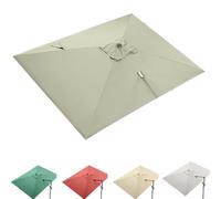 Replacement Canopy for 3x4m Umbrella - UV-Resistant Rectangular Cover for Pool Umbrella, 8 Ribs, Offset Design, Taupe, Durable Sunshade Canopy (10' x 13')