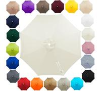 Replacement Canopy For 6/8 Ribs Patio Umbrellas - 9ft, 10ft, 11.5ft, 13ft Outdoor Market Umbrella Cover - Durable Canvas Parasol Top Cream 2M/6.5FT_6 RIBS