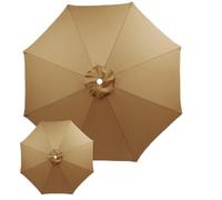 Replacement Canopy for 7.5FT 9.8FT 13.1FT Patio Umbrellas 6 8 Ribs Waterproof Sunshade UV Resistant Fabric Cover for Garden Pool Beach Round Parasol Top