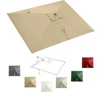 Replacement Canopy For 8-13ft Cantilever Patio Umbrella, Square Offset Umbrella Top Cover, Fade Resistant Fabric With 8 Ribs For Outdoor Shade Khaki 2.5x2.5m (8x8ft)