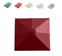 Replacement Canopy for 8-Rib Square Umbrellas 2.5x2.5m 3x3m 4x3m - Waterproof Outdoor Shade Cover in Red Fits 10x10ft Patio Umbrella