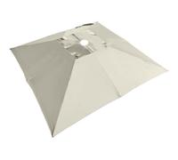 Replacement Canopy for 8x8ft Square Patio Umbrella, 8 Ribs, Outdoor Garden Shade Cover, Double Top Beige - Perfect for Poolside, Courtyard, and Terrace Use.