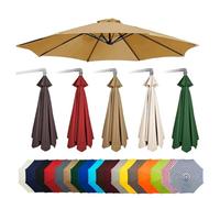 Replacement Canopy for Garden Umbrella Khaki 2.7m/3m Fits 6/8 RibsOutdoor Patio Shade Cover Perfect for Patio Umbrellas and Free-Standing Sunshades
