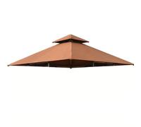 Replacement Canopy for Gazebo 9.8ft Double Tier Outdoor Shelter Top Large Rectangle Waterproof Canopy Cover Parasol ClothCoffee Color Fits 6.8ft to 10ft Frames