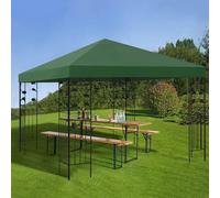 Replacement Canopy for Gazebo - Waterproof Double Roof - Garden Shelter Cover - 3x3m Green Protective Tent Top - Durable Outdoor Canopy Replacement