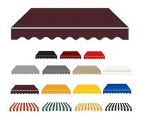 Replacement Canopy for Manual Awning with Valance Waterproof Fabric Retractable CoverShade Replacement Garden Umbrella Brown 400x150cm