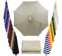 Replacement Canopy for Outdoor Patio Umbrella 8 Ribs Umbrella Top Fits 6.6ft 7ft 7.5ft 9ft 10ft 13ft Multiple Sizes and Colors for Outdoor Garden Patio Market Umbrellas(Light gray,3.5m/11.5ft)