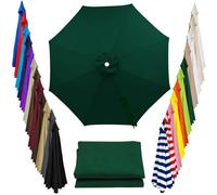 Replacement Canopy for Outdoor Patio Umbrella 8 Ribs Umbrella Top Fits 6.6ft 7ft 7.5ft 9ft 10ft 13ft Multiple Sizes and Colors for Outdoor Garden Patio Market Umbrellas(Dark green,3.5m/11.5ft)