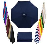 Replacement Canopy for Outdoor Patio Umbrella 8 Ribs Umbrella Top Fits 6.6ft 7ft 7.5ft 9ft 10ft 13ft Multiple Sizes and Colors for Outdoor Garden Patio Market Umbrellas(Dark blue,3.5m/11.5ft)