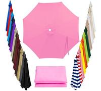 Replacement Canopy for Outdoor Patio Umbrella 8 Ribs Umbrella Top Fits 6.6ft 7ft 7.5ft 9ft 10ft 13ft Multiple Sizes and Colors for Outdoor Garden Patio Market Umbrellas(Pink,2.5m/8.2ft)