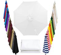 Replacement Canopy for Outdoor Patio Umbrella 8 Ribs Umbrella Top Fits 6.6ft 7ft 7.5ft 9ft 10ft 13ft Multiple Sizes and Colors for Outdoor Garden Patio Market Umbrellas(Pure white,2m/6.6ft)