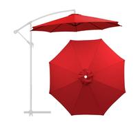 Replacement Canopy for Outdoor Umbrella 6.5ft-9.5ft, Patio Sunshade Top Cover, 6/8 Ribs, Waterproof Red Canopy for Garden, Deck, and Beach Use