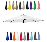 Replacement Canopy for Patio Umbrella 200-400cm, Waterproof UV-Resistant Pool Awning Cover, Blue and White, Outdoor Shade Solutions, Garden Accessories