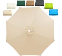 Replacement Canopy for Patio Umbrella, 3.0m Waterproof Cover, Outdoor Umbrella Replacement Top, Fits 200cm/270cm/300cm/350cm Umbrellas, Beige Color