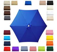 Replacement Canopy for Patio Umbrella 6 Ribs Outdoor Umbrella Canopy Fits 2m 2.15m 2.3m 2.5m 2.7m 2.8m 3m Umbrellas Multiple Colors and Sizes for Patio Market Garden Use(Blue,2.3m/7.5ft)