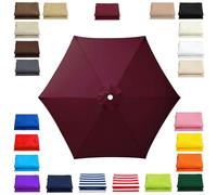 Replacement Canopy for Patio Umbrella 6 Ribs Outdoor Umbrella Canopy Fits 2m 2.15m 2.3m 2.5m 2.7m 2.8m 3m Umbrellas Multiple Colors and Sizes for Patio Market Garden Use(Burgundy,2m/6.6ft)