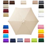 Replacement Canopy for Patio Umbrella 6 Ribs Outdoor Umbrella Canopy Fits 2m 2.15m 2.3m 2.5m 2.7m 2.8m 3m Umbrellas Multiple Colors and Sizes for Patio Market Garden Use(Beige,3m/9.8ft)