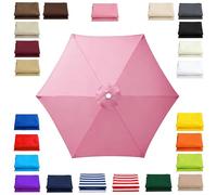 Replacement Canopy for Patio Umbrella 6 Ribs Outdoor Umbrella Canopy Fits 2m 2.15m 2.3m 2.5m 2.7m 2.8m 3m Umbrellas Multiple Colors and Sizes for Patio Market Garden Use(Pink,3m/9.8ft)