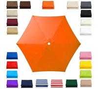 Replacement Canopy for Patio Umbrella 6 Ribs Outdoor Umbrella Canopy Fits 2m 2.15m 2.3m 2.5m 2.7m 2.8m 3m Umbrellas Multiple Colors and Sizes for Patio Market Garden Use(Orange,2.3m/7.5ft)