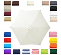 Replacement Canopy for Patio Umbrella 6 Ribs Outdoor Umbrella Canopy Fits 2m 2.15m 2.3m 2.5m 2.7m 2.8m 3m Umbrellas Multiple Colors and Sizes for Patio Market Garden Use(Cream,2.5m/8.2ft)