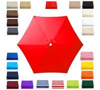 Replacement Canopy for Patio Umbrella 6 Ribs Outdoor Umbrella Canopy Fits 2m 2.15m 2.3m 2.5m 2.7m 2.8m 3m Umbrellas Multiple Colors and Sizes for Patio Market Garden Use(Bright red,2.8m/9.2ft)
