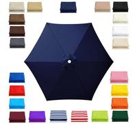 Replacement Canopy for Patio Umbrella 6 Ribs Outdoor Umbrella Canopy Fits 2m 2.15m 2.3m 2.5m 2.7m 2.8m 3m Umbrellas Multiple Colors and Sizes for Patio Market Garden Use(Dark blue,2.3m/7.5ft)