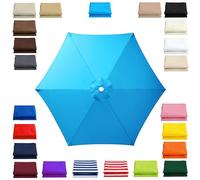 Replacement Canopy for Patio Umbrella 6 Ribs Outdoor Umbrella Canopy Fits 2m 2.15m 2.3m 2.5m 2.7m 2.8m 3m Umbrellas Multiple Colors and Sizes for Patio Market Garden Use(Light blue,3m/9.8ft)