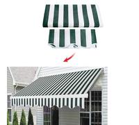 Replacement Canopy for Retractable Garden Tent Waterproof Outdoor CoverUV-Resistant Fabric Size 3.4 x 2.4m Green Stripe Pattern Perfect for Patios and Backyards.