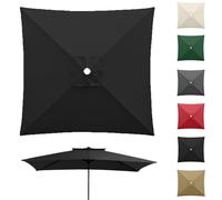 Replacement Canopy for Square Parasol 2x2m 3x3m -Polyester Umbrella Cover for 4/8 Ribs - Black Outdoor Patio Shade Top (2x2m/6.5ftx6.5ft)