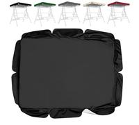 Replacement Canopy For Swing Seat 2 & 3 Seater,Waterproof Windproof Anti-UV Heavy Duty Rip Proof Garden Hammock Top Cover,210D Oxford Cloth(Size:56x47x7inch/142x120x18cm,Color:Black)