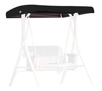 Replacement Canopy for Swing Seat 3 Seater Garden Hammock Cover, 210D Oxford Cloth Patio Swing Top Cover with 4 Reinforced Corner Pockets - UV Protection,Black,191x120x18/23cm