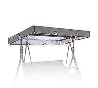 Replacement Canopy for Swing Seat, Swing Chair Canopy Replacement, 2 & 3 Seater Hammock Cover with 4 Reinforced Corner Pockets, Waterproof Sun Shade,Grey,195 * 125 * 15cm