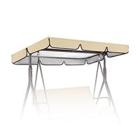 Replacement Canopy for Swing Seat, Swing Chair Canopy Replacement, 2 & 3 Seater Hammock Cover with 4 Reinforced Corner Pockets, Waterproof Sun Shade,Beige,164 * 114 * 15cm