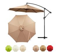 Replacement Canopy, Patio Umbrella Canopy, Parasol Replacement Top, 6 Ribs Umbrella Cover, 8 Ribs Canopy, Outdoor Garden Umbrella Fabric Cover(Champagne,8-RIBS 2m)