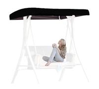 Replacement Canopy Top for Porch Swing,Strong Patio Swing Cover Universal Canopy,Waterproof Top Cover for Garden Traditional 2/3 Person Awning,Black,75×47×9inch