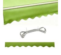 Replacement Canopy Valance for Retractable Awning, Waterproof Polyester Fabric, Wavy Valance Strip for Balcony or Patio Windows (Grass Green, L600cm x H20cm)