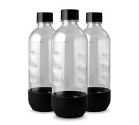 Replacement Carbonating Sparkling Water Bottles for SodaStream - 1 Liter, BPA-Free & Leak-Proof (Compatible with Fizzi, One Touch, Jet, Source, Play, Genesis, Power Models) - 3-Pack (Black)